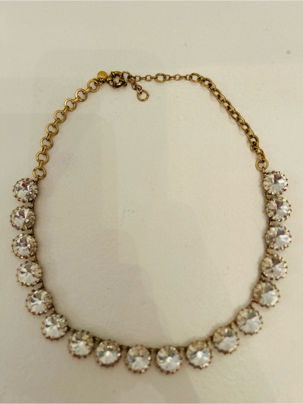 J. Crew Gold-Tone Necklace with Clear Crystal Drops